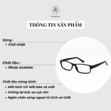  Gọng kính Zay Eyewear Adrian dáng chữ nhật nhựa acetate phong cách Hàn Quốc 