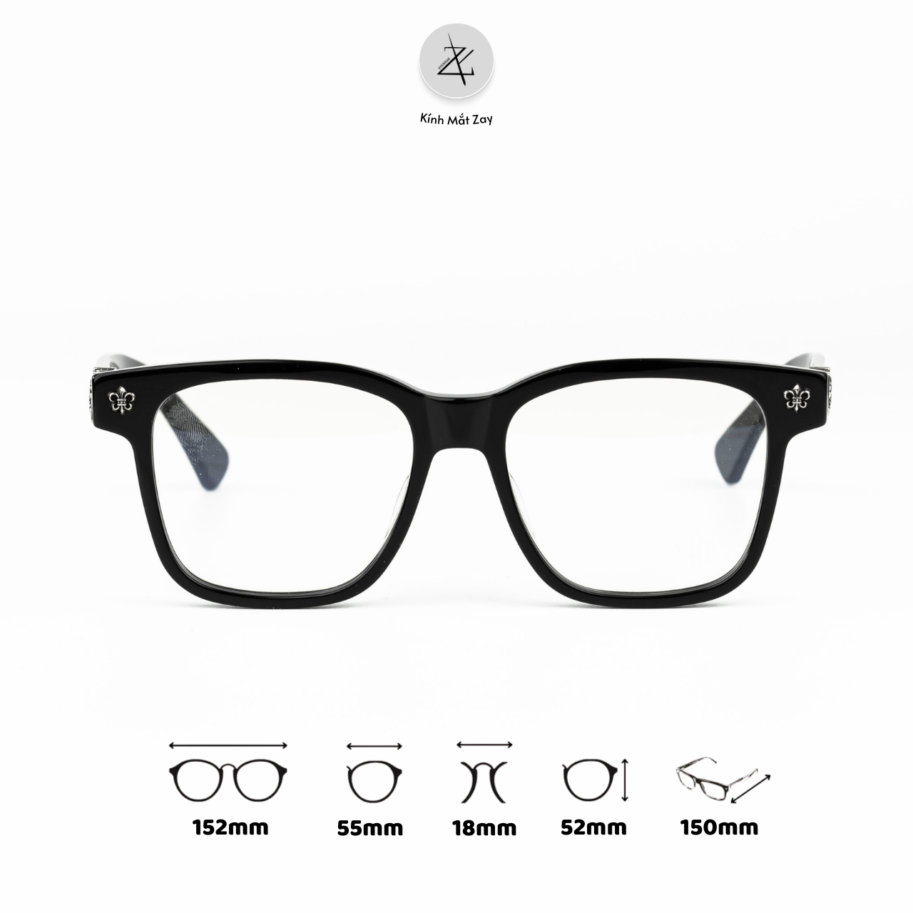  Gọng kính Size To CH8055 dáng vuông nhựa acetate 