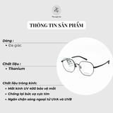  Gọng kính Parim 87406 dáng Đa giác titanium fullbox chính hãng 
