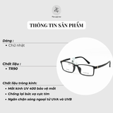  Gọng kính Parim PR7845 dáng Chữ nhật Tr90 titanium fullbox chính hãng 