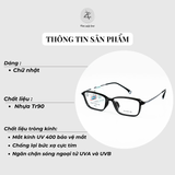 Gọng kính Parim 85051 dáng chữ nhật Tr90 titanium fullbox chính hãng 