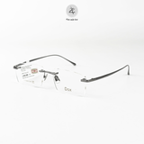 Gọng khoan không viền Dox 8501 dáng chữ nhật Titanium chính hãng