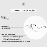 Gọng kính TITIOT 22122 dáng Vuông Titanium fullbox chính hãng
