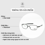  Gọng kính Oakley Foil RQ 0OX3036 dáng chữ nhật kim loại C-5™ Alloy chính hãng fullbox 