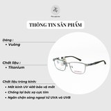  Gọng kính New Balance Elock NBS07072X dáng vuông titanium chính hãng fullbox 