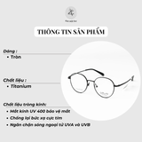 Gọng kính Velocity VL27106 dáng tròn thép không gỉ chính hãng fullbox