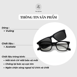  Kính râm cận thời trang S34208 clip on 2 in 1 chống tia UV 
