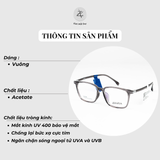  Gọng kính Ziozia KKXA6085 dáng vuông nhựa acetate fullbox chính hãng 