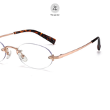 Gọng khoan không viền 9026 dáng oval titanium cao cấp 
