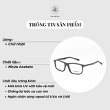  Gọng kính Zay Eyewear Cart dáng chữ nhật nhựa acetate phong cách Hàn Quốc 