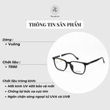 Gọng kính IRVINJIN 16803 dáng vuông nhựa TR90 dẻo chính hãng