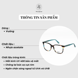  Gọng kính Zay Eyewear Fos dáng vuông nhựa acetate phong cách Hàn Quốc 