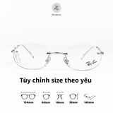  Gọng kính khoan không viền RayBan RB3767V dáng oval chính hãng fullbox 