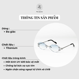  Gọng khoan không viền CT0757S dáng lục giác titanium fullbox 