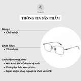  Gọng kính Chrome Hearts CH8093 dáng chữ nhật titanium cao cấp fullbox 
