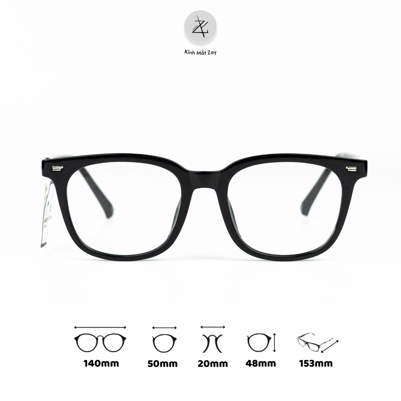  Gọng kính Gangnary TR6611 dáng vuông nhựa TR90 dẻo chính hãng 