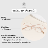  Gọng kính Zay Eyewear 33023 dáng mắt mèo titanium phong cách Hàn Quốc 