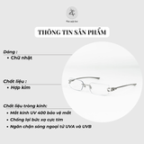  Gọng kính khoan không viền Gentle Monster Gamot dáng chữ nhật titanium cao cấp fullbox 