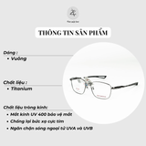  Gọng kính New Balance Elock NBS07077X dáng vuông titanium chính hãng fullbox 