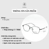 Gọng kính Velocity VL23595 dáng lục giác thép không gỉ chính hãng fullbox