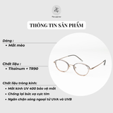  Gọng kính Zay Eyewear M6212 dáng mắt mèo titanium phong cách Hàn Quốc 