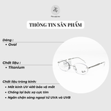  Gọng kính khoan không viền RayBan RB3767V dáng oval chính hãng fullbox 