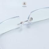  Gọng khoan không viền 69073 dáng chữ nhật titanium cao cấp 