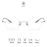  Gọng khoan không viền 6097 dáng mắt mèo titanium cao cấp 