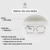 Gọng kính Bolon BT1515 dáng phi công titanium chính hãng fullbox