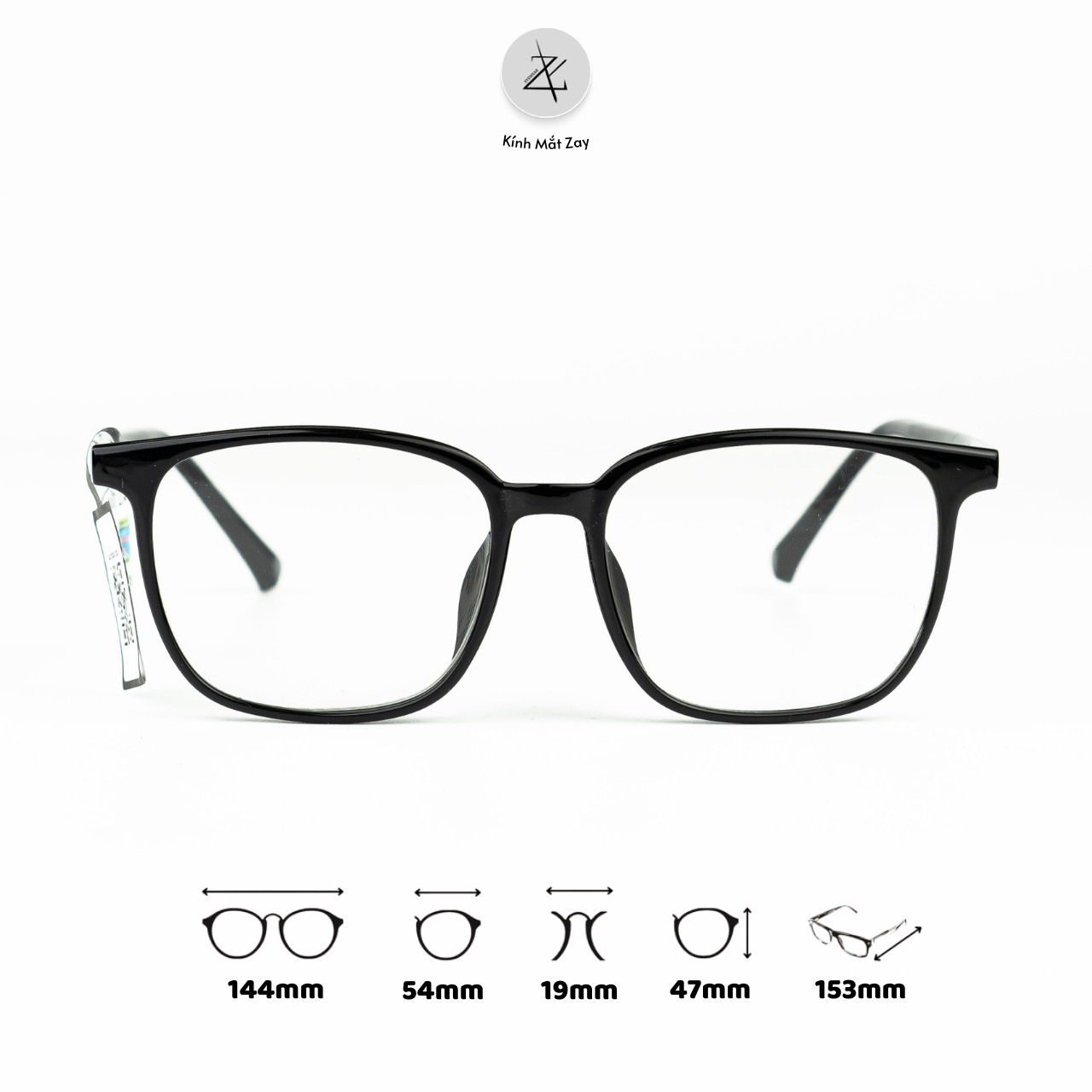  Gọng kính Size To TR6613 dáng vuông nhựa TR90 dẻo chính hãng 