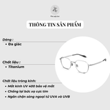  Gọng kính Molsion MA7026 dáng đa giác titanium chính hãng fullbox 