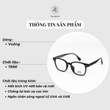  Gọng kính Gaozi TR3020 dáng vuông nhựa TR90 fullbox chính hãng 