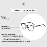  Gọng kính Chrome Hearts You Re Late dáng vuông titanium cao cấp fullbox 