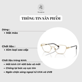Gọng kính Swarovski 0SK1006 4028 dáng mắt mèo kim loại chính hãng fullbox