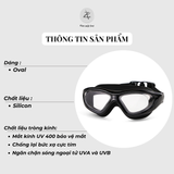  Kính bơi nam nữ Silicon mềm chống nước, chống sương tầm nhìn rộng 9100 
