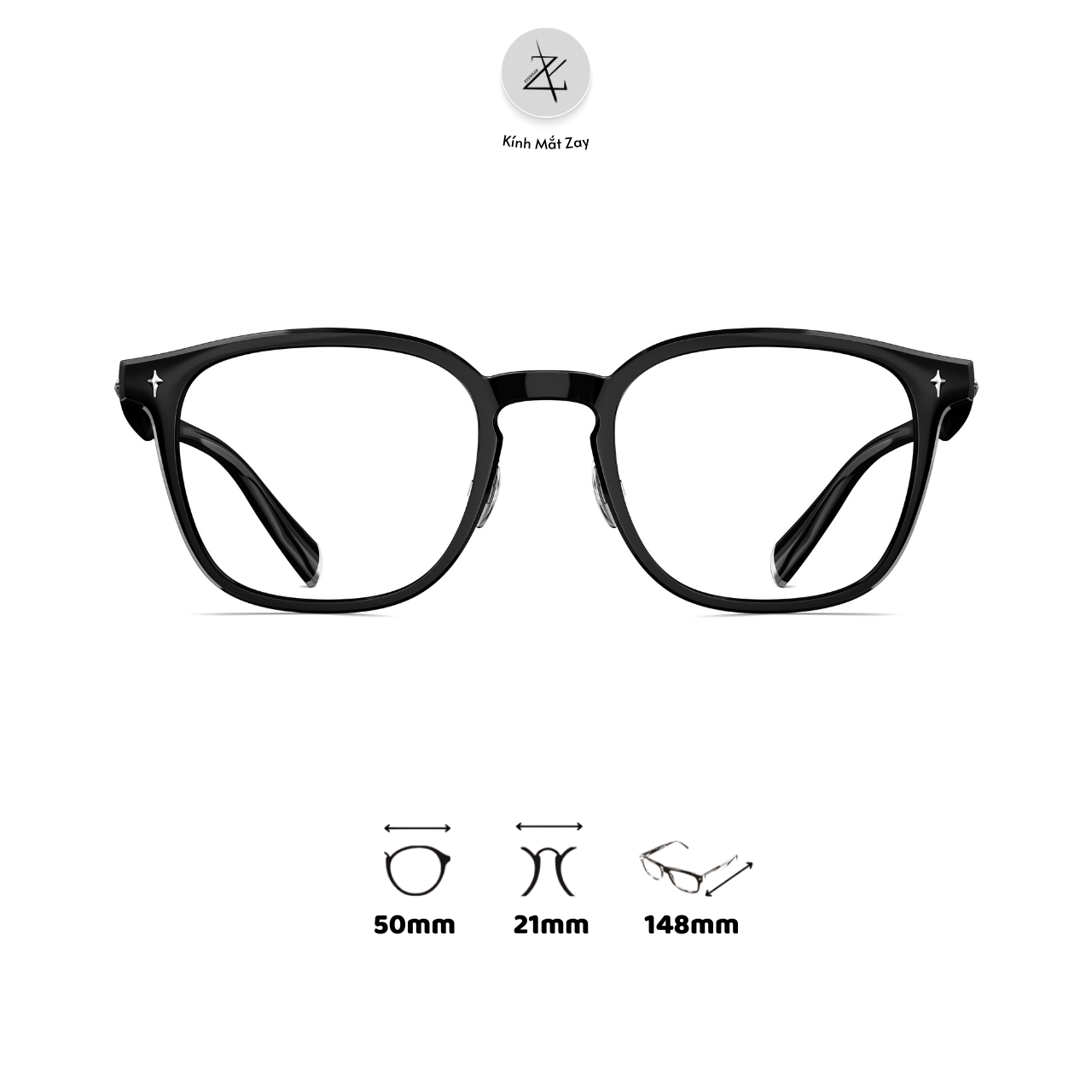  Gọng kính Molsion MJ5166 dáng vuông nhựa acetate chính hãng fullbox 