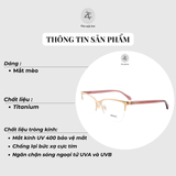  Gọng kính xẻ cước Versace 1304 dáng mắt mèo titanium chính hãng fullbox 