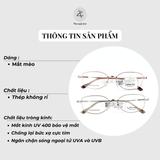  Gọng kính Velocity VL23591 dáng mắt mèo thép không gỉ chính hãng fullbox 