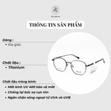  Gọng kính Velocity VL23635 dáng đa giác thép không gỉ chính hãng fullbox 