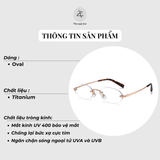  Gọng khoan không viền 9026 dáng oval titanium cao cấp 