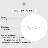  Gọng khoan không viền 131ZM dáng oval titanium cao cấp 