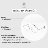  Gọng kính Gusoo 33025 dáng mắt mèo Titanium chính hãng 
