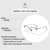  Gọng kính nửa khung Size To BW 7207 dáng vuông titanium cao cấp 