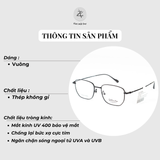 Gọng kính Velocity VL23559 dáng đa giác thép không gỉ chính hãng fullbox