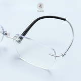  Gọng khoan không viền 5019 dáng đa giác titanium cao cấp 