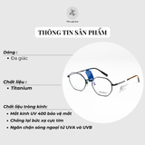  Gọng kính Ziozia KDHM6213 dáng đa giác Titanium fullbox chính hãng 