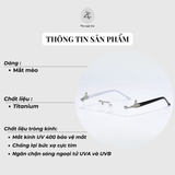  Gọng khoan không viền Vivienne Westwood 12202 dáng mắt mèo titanium cao cấp 
