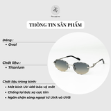  Gọng khoan không viền Cartier CT02602j dáng oval titanium cao cấp fullbox 