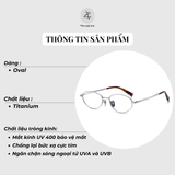  Gọng kính Zay Eyewear B-7003 Titanium dáng oval phong cách thời trang cao cấp 
