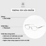  Gọng kính gấp gọn Gentle Monster Tarx dáng chữ nhật titanium cao cấp fullbox 